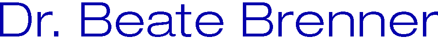 Schriftzug: Doktor Beate Brenner, Ärztin für Allgemeinmedizin.